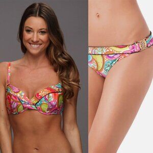 Trina Turk Izu Island Underwire Push-up swim Top & Bikini bottoms size 12